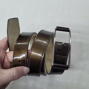 Cole Haan Belt Adult L Olive/Bronze Patent Leather 1"‎ Width Style B20696